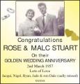 ROSE MALC STUART GOLDEN WEDDING ANNIVERSARY