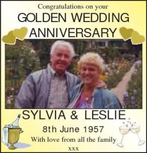 GOLDEN WEDDING ANNIVERSARY SYLVIA LESLIE